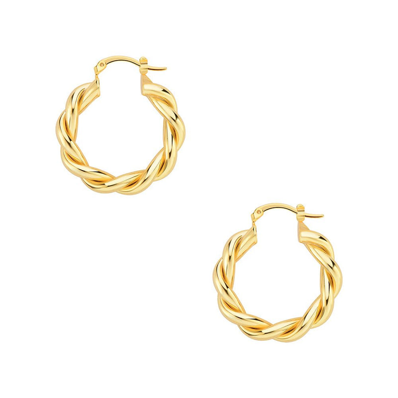 Round Chunky Hoops, 14k Plated Gold