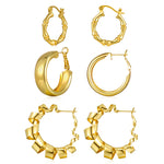 bamboo and hollow twisted hoop earings