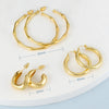 size for bamboo earirngs set with chunky hoop earrings set