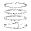 14K Gold Plated 3mm Diamond Zirconia Classic Women Stackable Ball Chain Stretch Bead Bracelet Set - Wowshow Jewelry