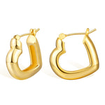 14K Gold Plated Heart Hoop Earrings CZ Stud Stackable Multiple Piercing Earrings Set for Teen Girls - Wowshow Jewelry