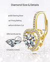 2/4 Carat Moissanite Earrings Leverback Heart Drop 925 Sterling Silver Earrings - Wowshow Jewelry