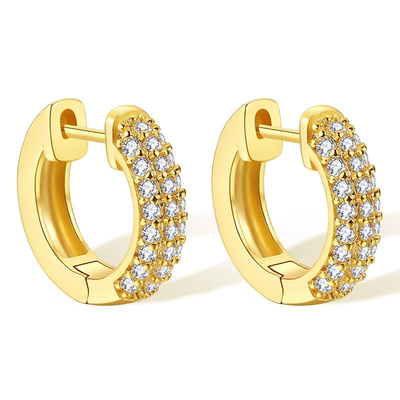 Chunky Gold Hoop Earrings for Women, 14K Gold Plated Thick Triple Twisted Hoop Earrings Hypoallergenic Trendy Chunky Gold Hoops Earrings Dainty Gold
