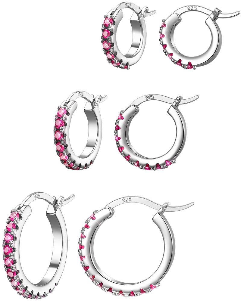 Gold Hoop Earrings Colorful Cubic Zirconia 14K Rainbow Huggie Earrings for Women Multicolor - Wowshow Jewelry