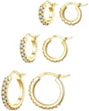 Gold Hoop Earrings Colorful Cubic Zirconia 14K Rainbow Huggie Earrings for Women Multicolor - Wowshow Jewelry