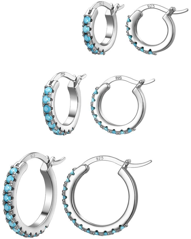 Gold Hoop Earrings Colorful Cubic Zirconia 14K Rainbow Huggie Earrings for Women Multicolor - Wowshow Jewelry