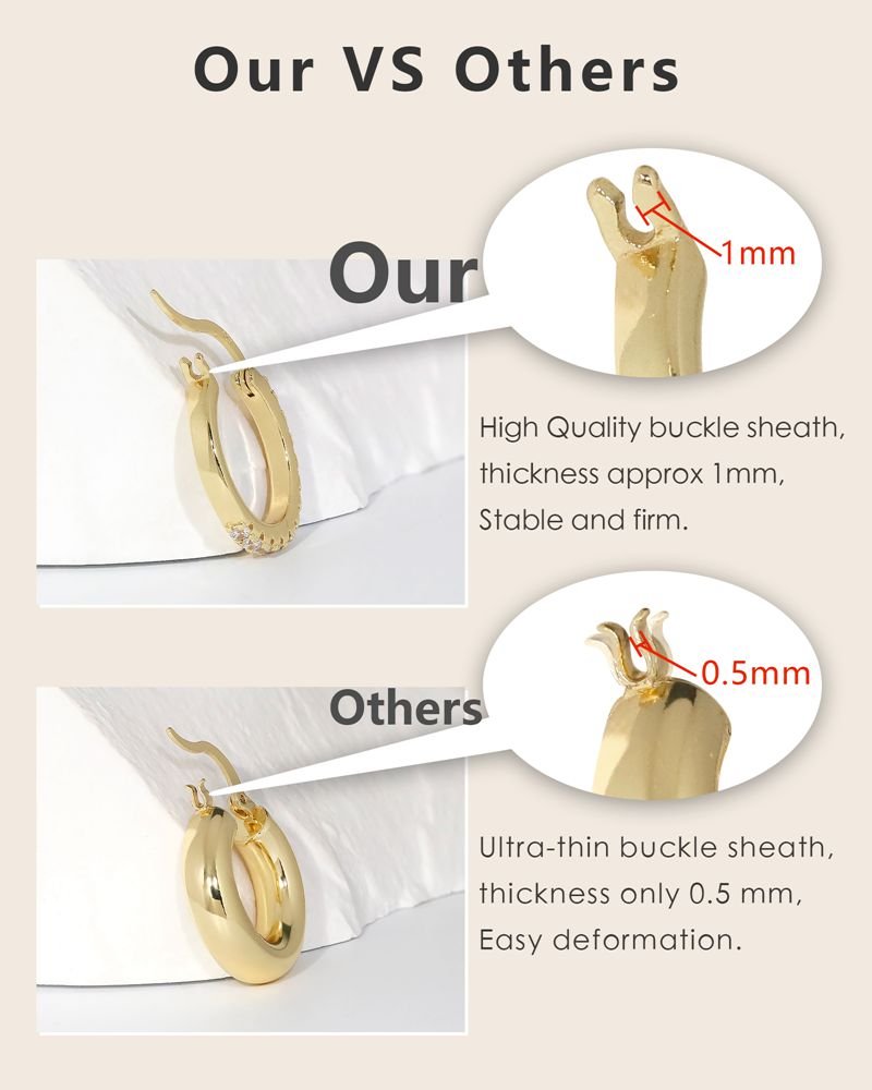 Gold Hoop Earrings Colorful Cubic Zirconia 14K Rainbow Huggie Earrings for Women Multicolor - Wowshow Jewelry