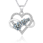 Moissanite Diamond Pendant 1.8ct Necklace 925 Sterling Silver Love Heart Necklace for Mom Wife Girls Bride Wedding Jewelry - Wowshow Jewelry