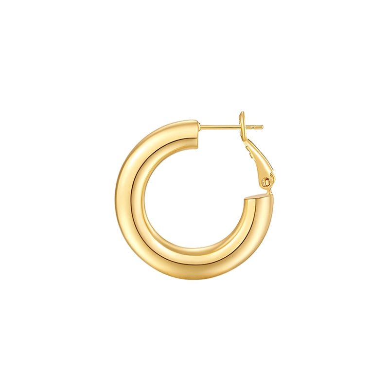 Thick Hoop Earrings Howllow 14K Gold Plated Gold Hoops for Women 25mm-50mm Rose White Gold - Wowshow Jewelry