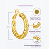 Thick Hoop Earrings Howllow 14K Gold Plated Hammered Graining for Women Girls - Wowshow Jewelry