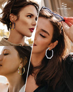 Women's Acrylic & Resin Hoop Earrings Geometric Octagon Leopard Print Sweet Colorful for Girls Women - Wowshow Jewelry